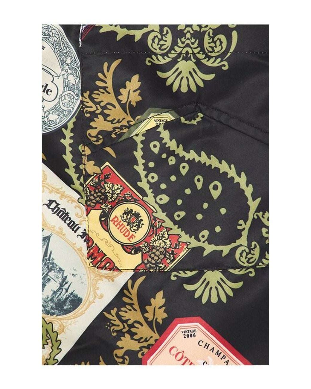 Rhude Black Vin Bandana Print Swim Shorts for men