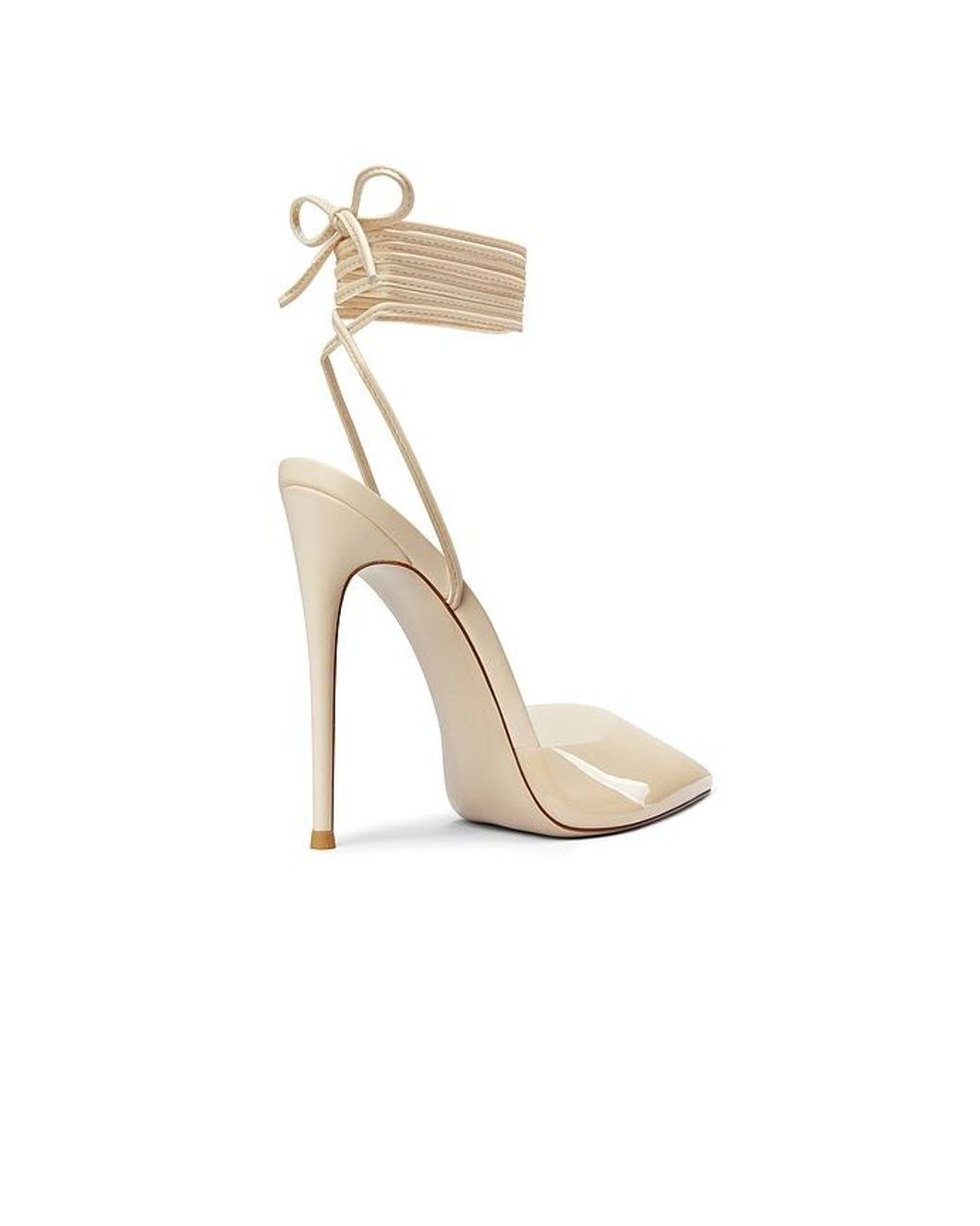 Femme LA White Luisa Lace Up Pump