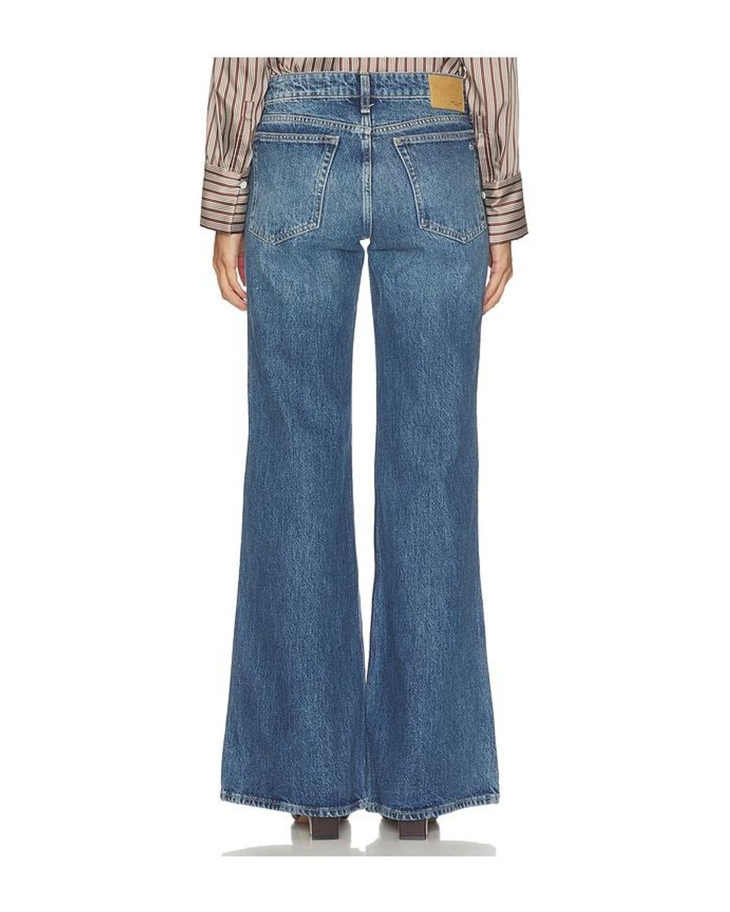 Rag & Bone Blue Josie Low Rise Relaxed Flare Jeans