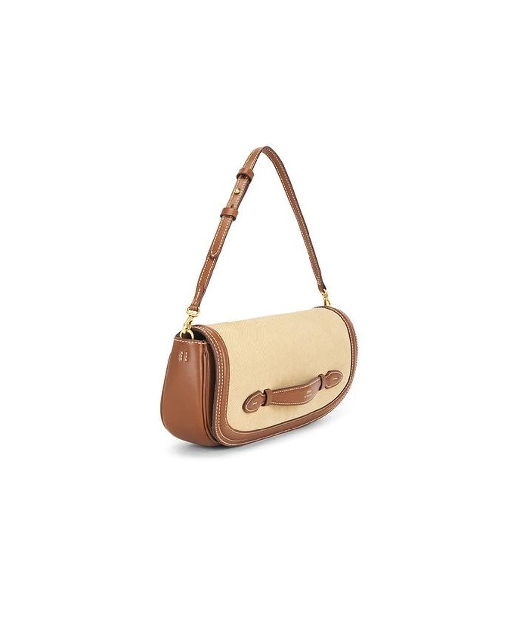 Polo Ralph Lauren White Twill Suede Leather Clutch