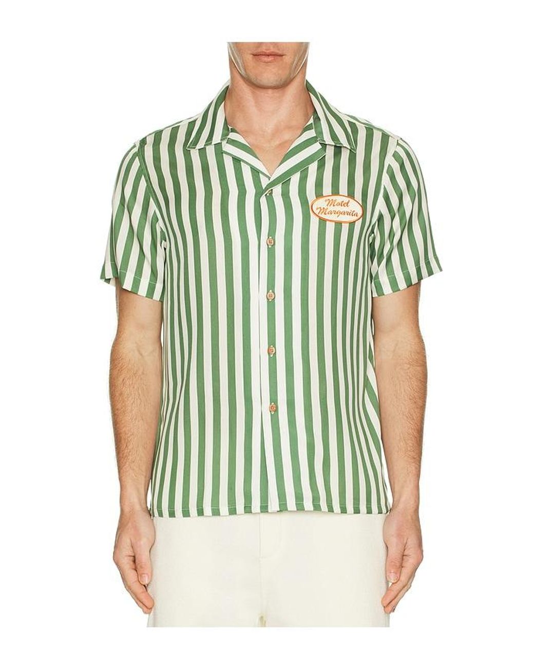 Motel Margarita Green Cabana Button Up Shirt for men