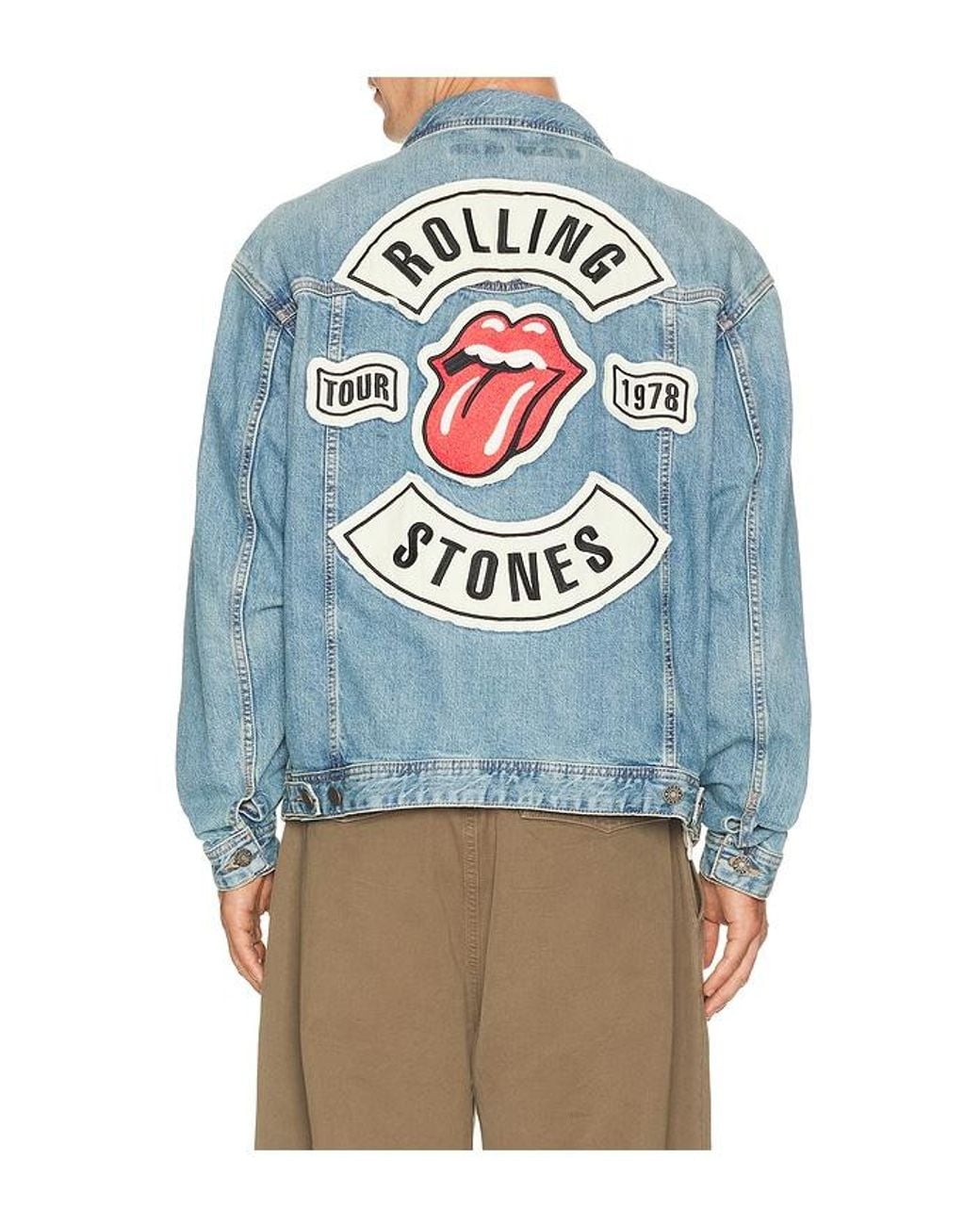 Guess Blue X Rolling Stones Trucker Jacket for men