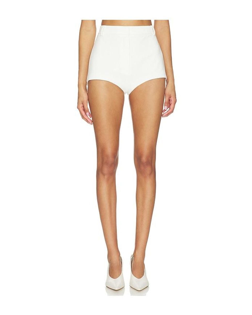 Sans Faff White Crepe Hot Pants
