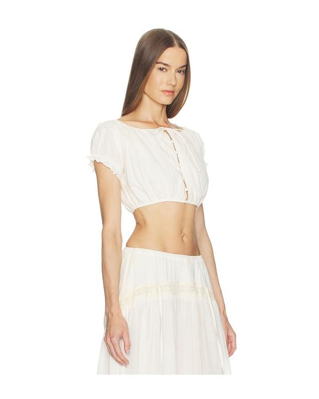 LOBA White Cecilia Crop Top