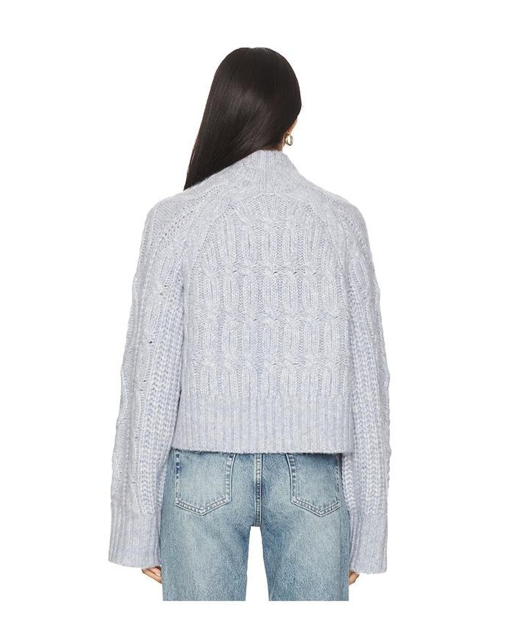 Tularosa Blue Arta Mock Neck Cable Sweater