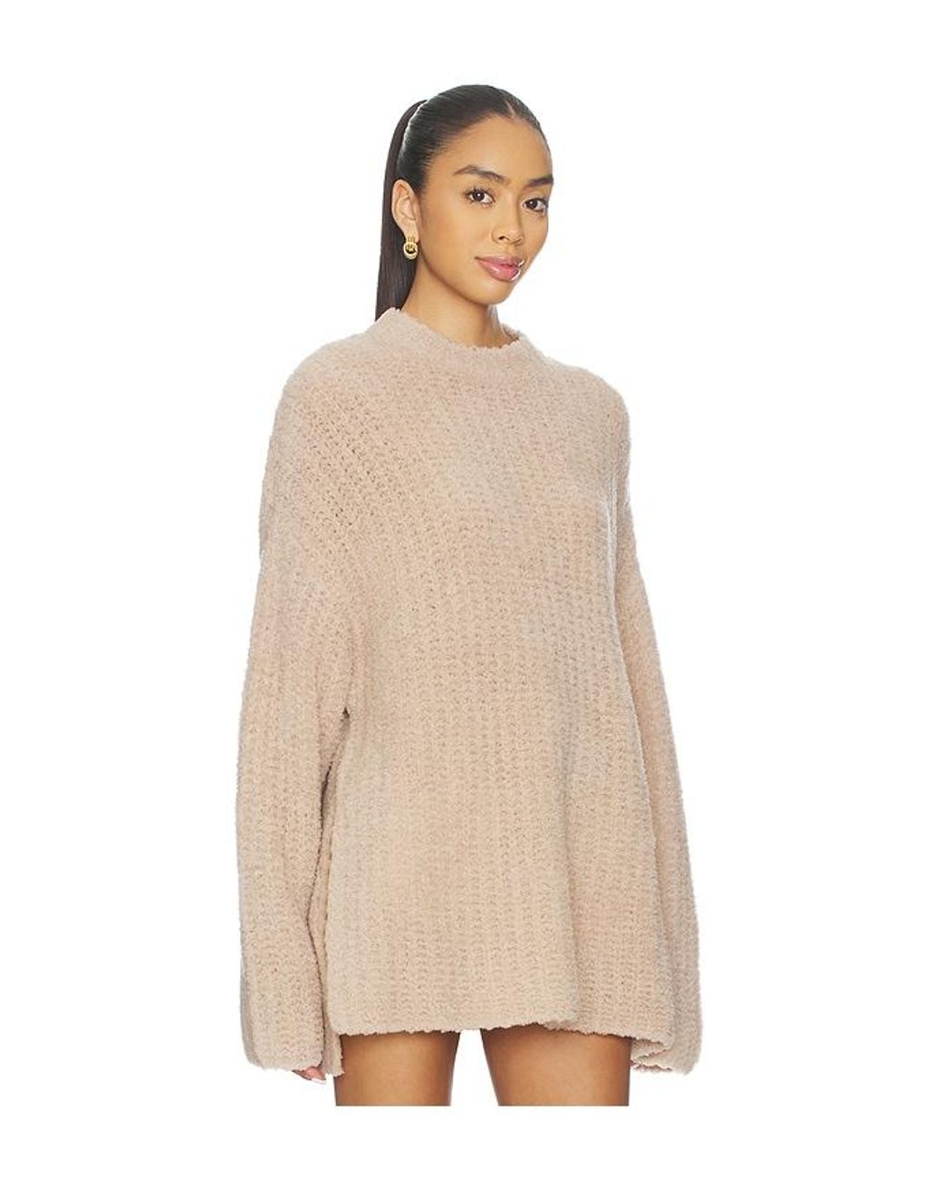 LAPOINTE Natural Oversized Crew Neck Sweater