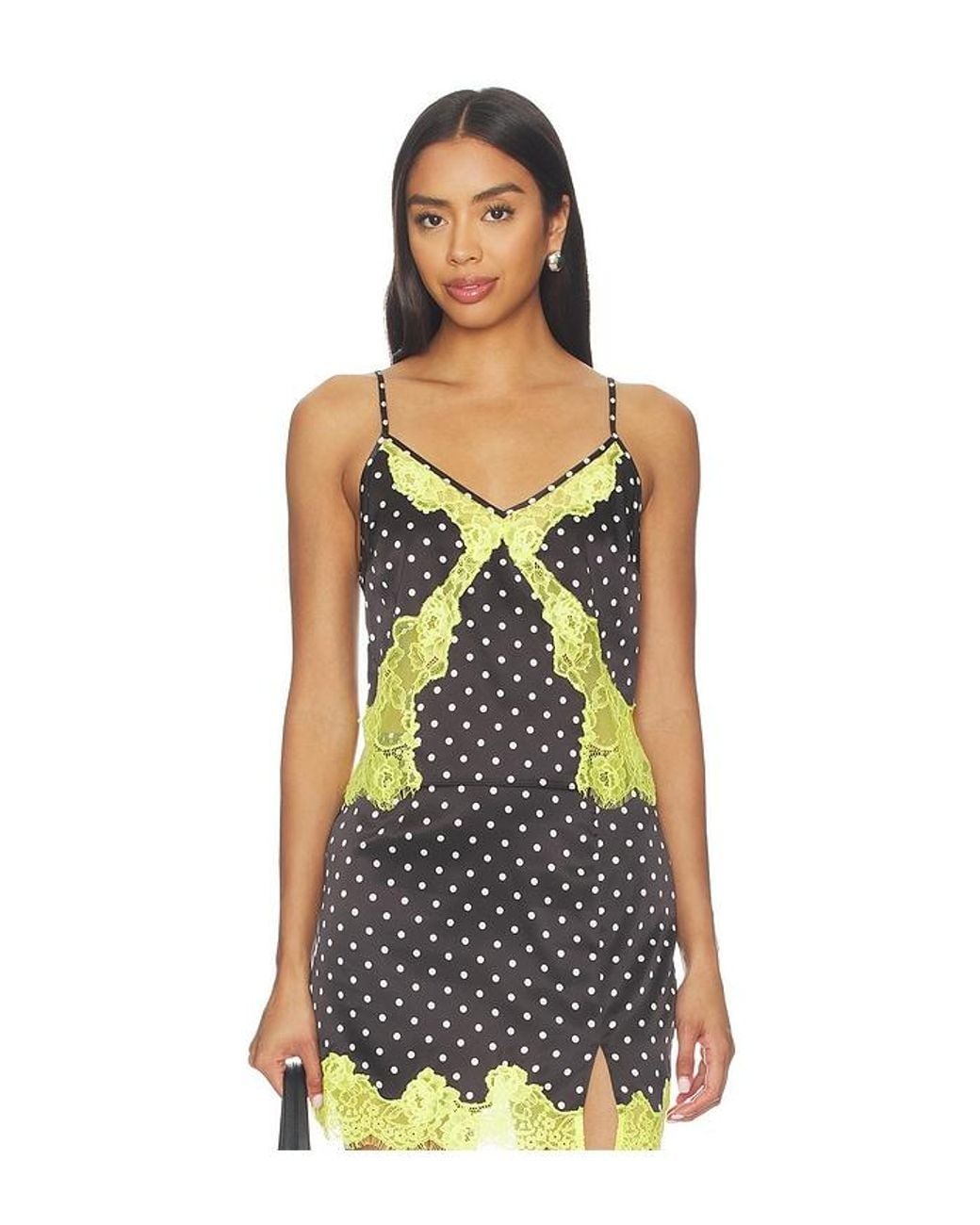 Fleur du Mal Multicolor Juliet Lace Dotted Cami
