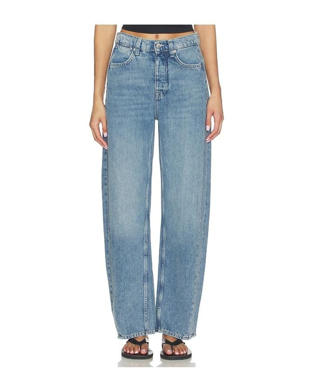 Free People Blue X We The Free Truro Baggy Puddle Jean