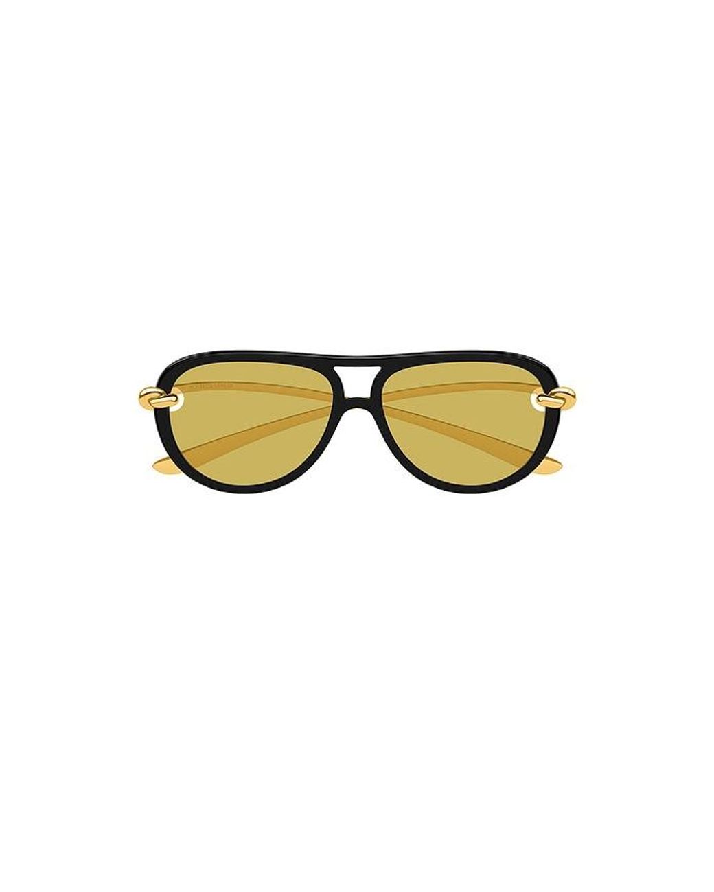 Bottega Veneta Yellow Oval Sunglasses