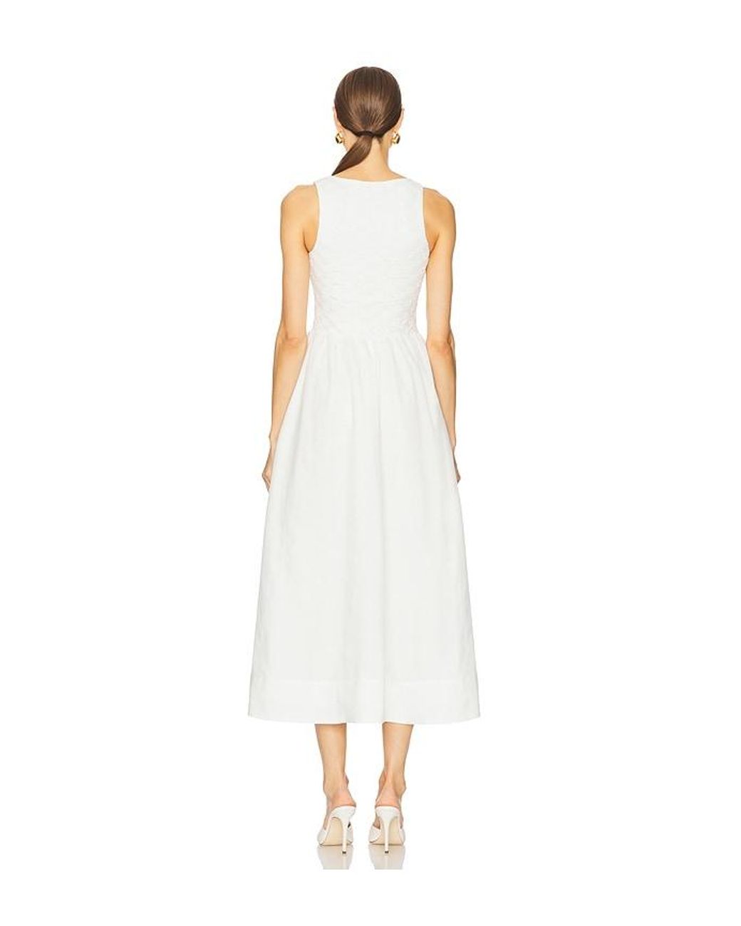 Bardot White Bryony Lace Poplin Midi Dress