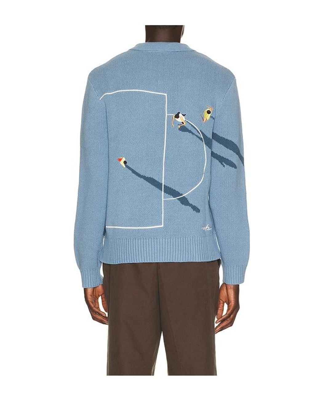 House Of Sunny Blue King Of The Court Knitted Polo for men