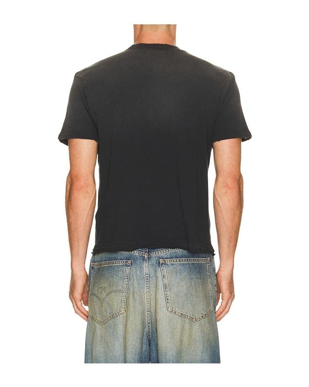 NAHMIAS Black Say No Open Hem Fitted Tee for men