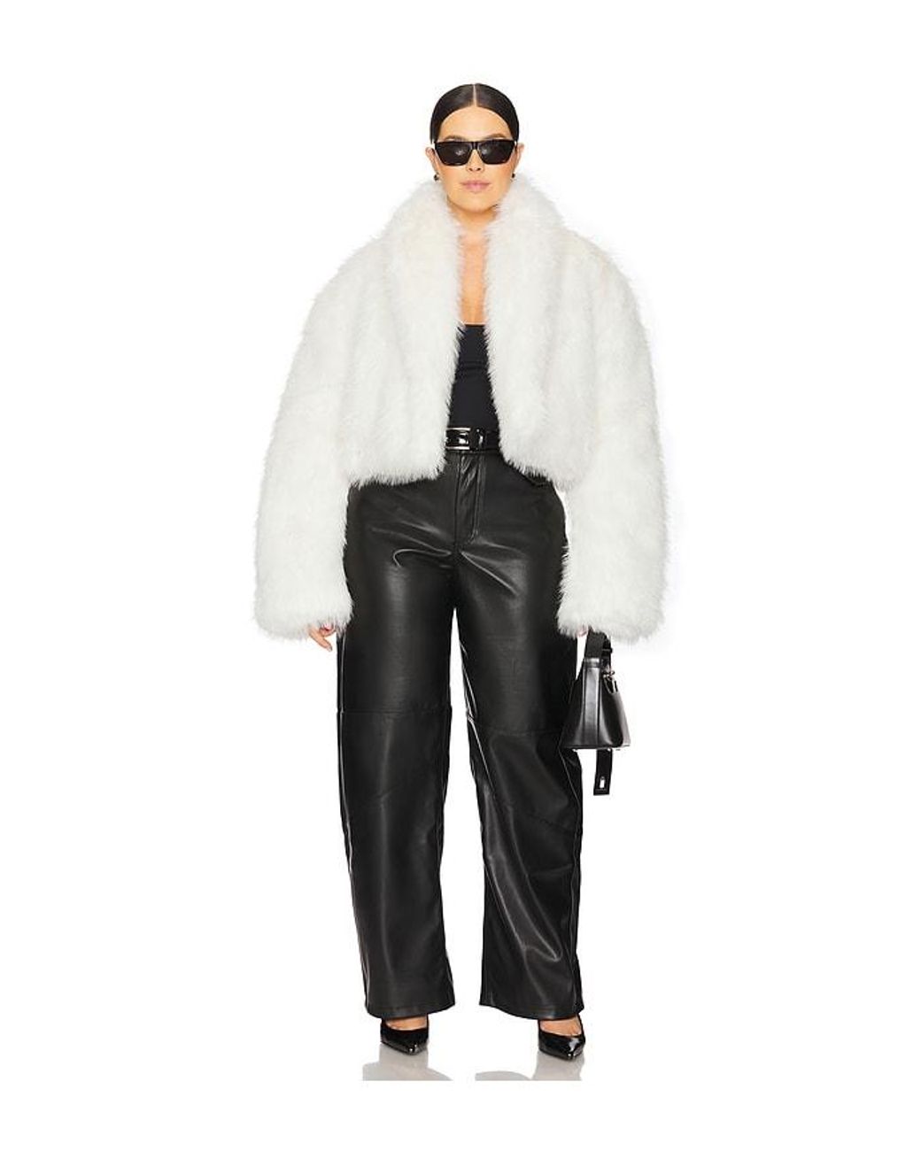 AFRM White Stephanie Fur Jacket