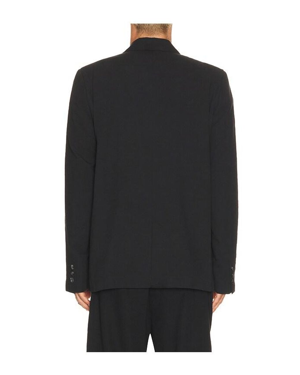 Palmes Black Double Breasted Wool Blazer for men