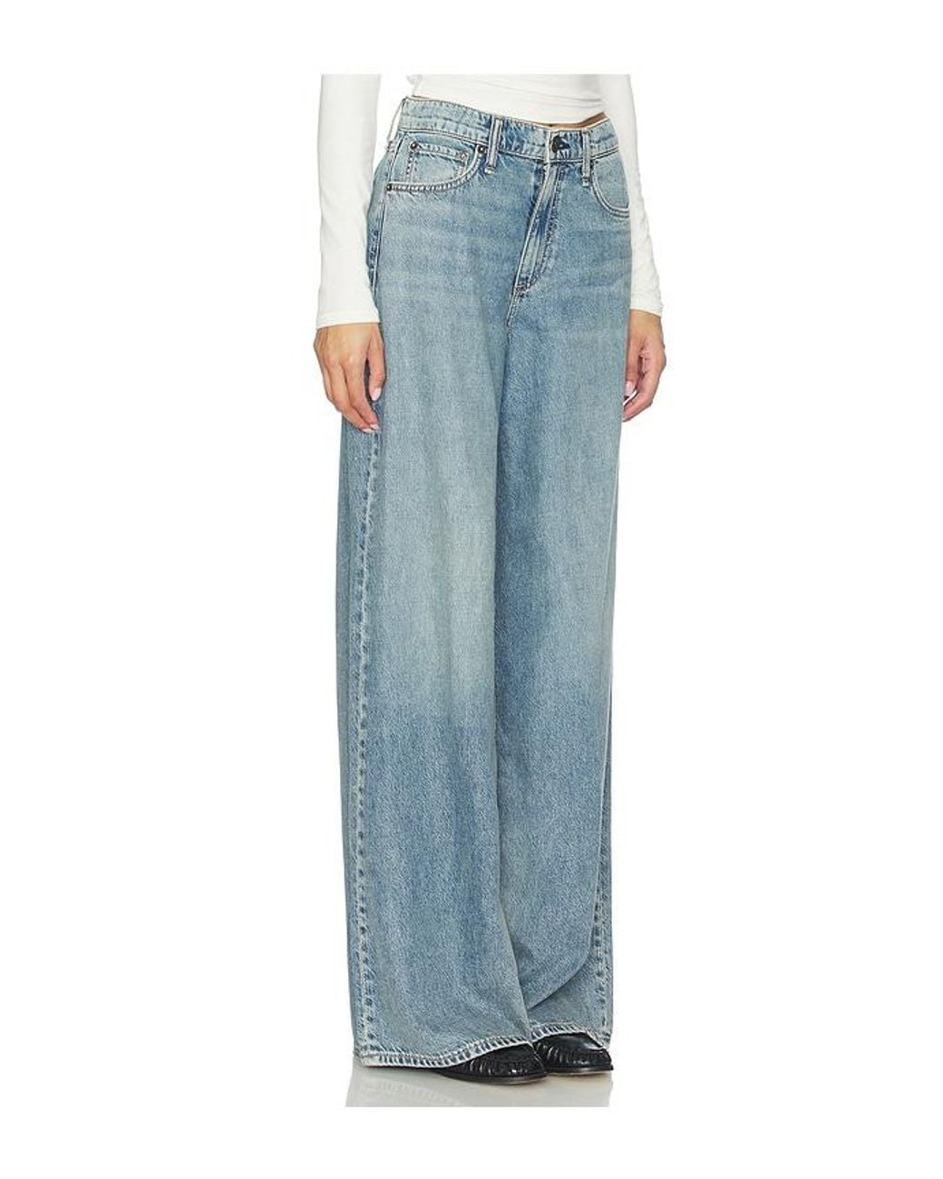 Rag & Bone Blue Featherweight Sofie Full Wide Jeans
