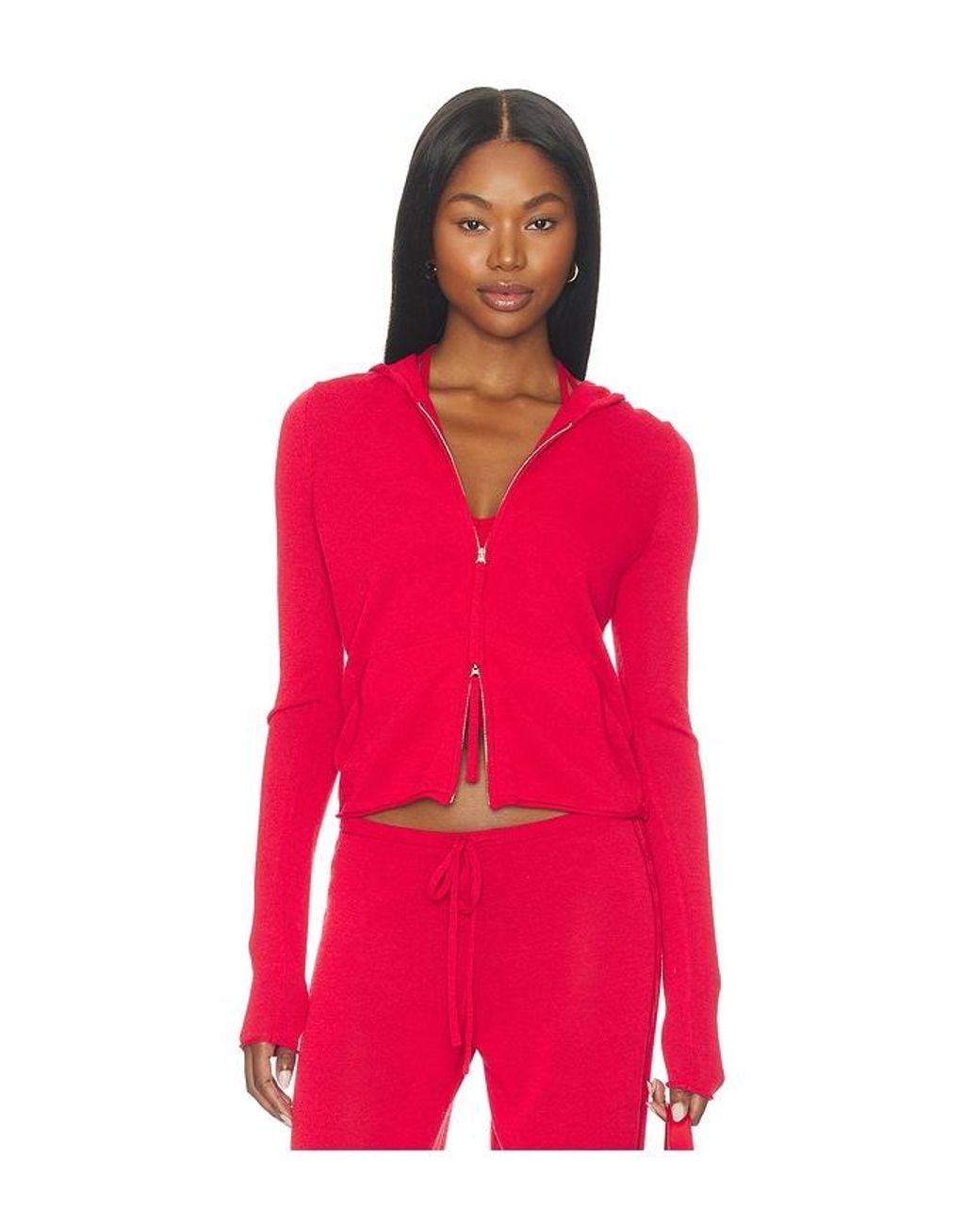 Frankie's Bikinis Red X Jennie Atlas Knit Hoodie