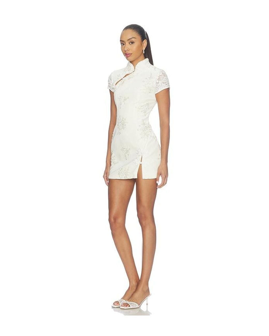 Kim Shui White Haylee Qipao Mini Dress