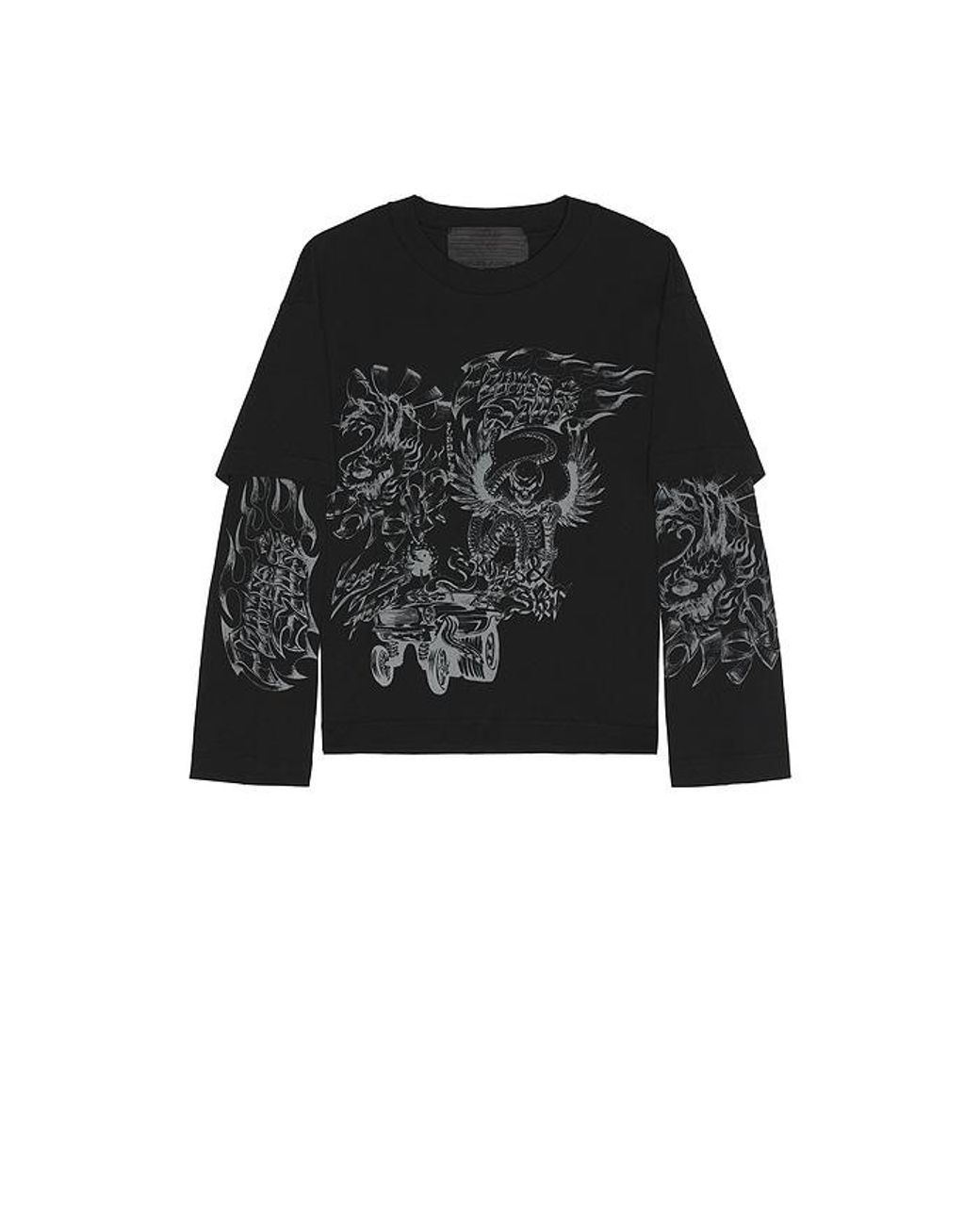 JUNGLES Black Loud Noises Long Sleeve Tee for men
