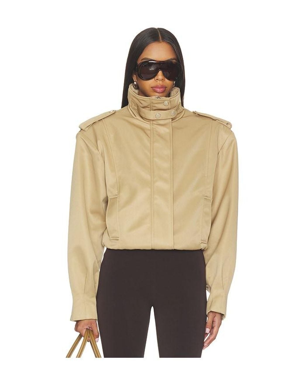 Source Unknown Natural Barlow Flight Bomber Jacket