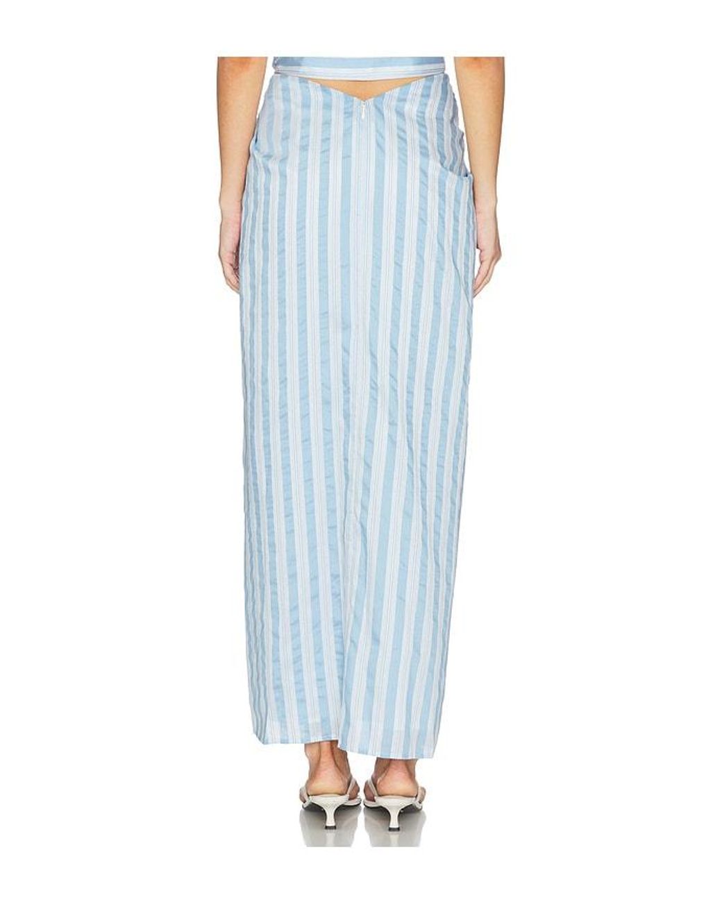 Jonathan Simkhai Blue Liorra Yarn-Dye Draped Skirt