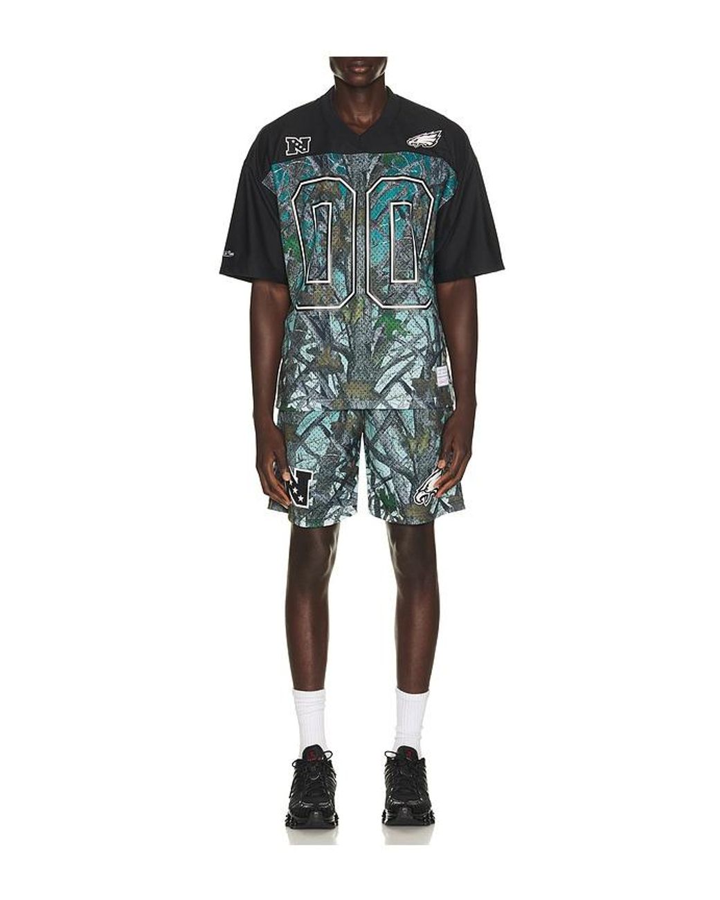 Mitchell & Ness Blue Nfl Philadelphia Eagles Quiet Blaze 7 Mesh Shorts for men