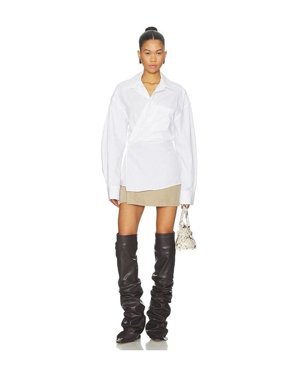 Alexander Wang White Pre-Styled Mini Wrap Dress