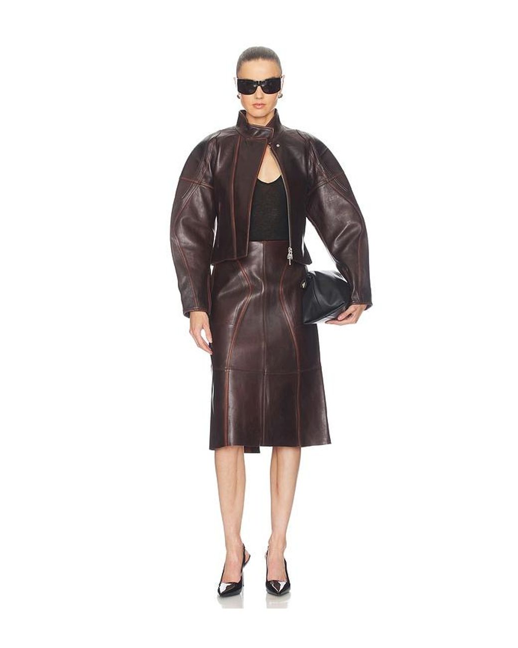 Helmut Lang Black Leather Skirt