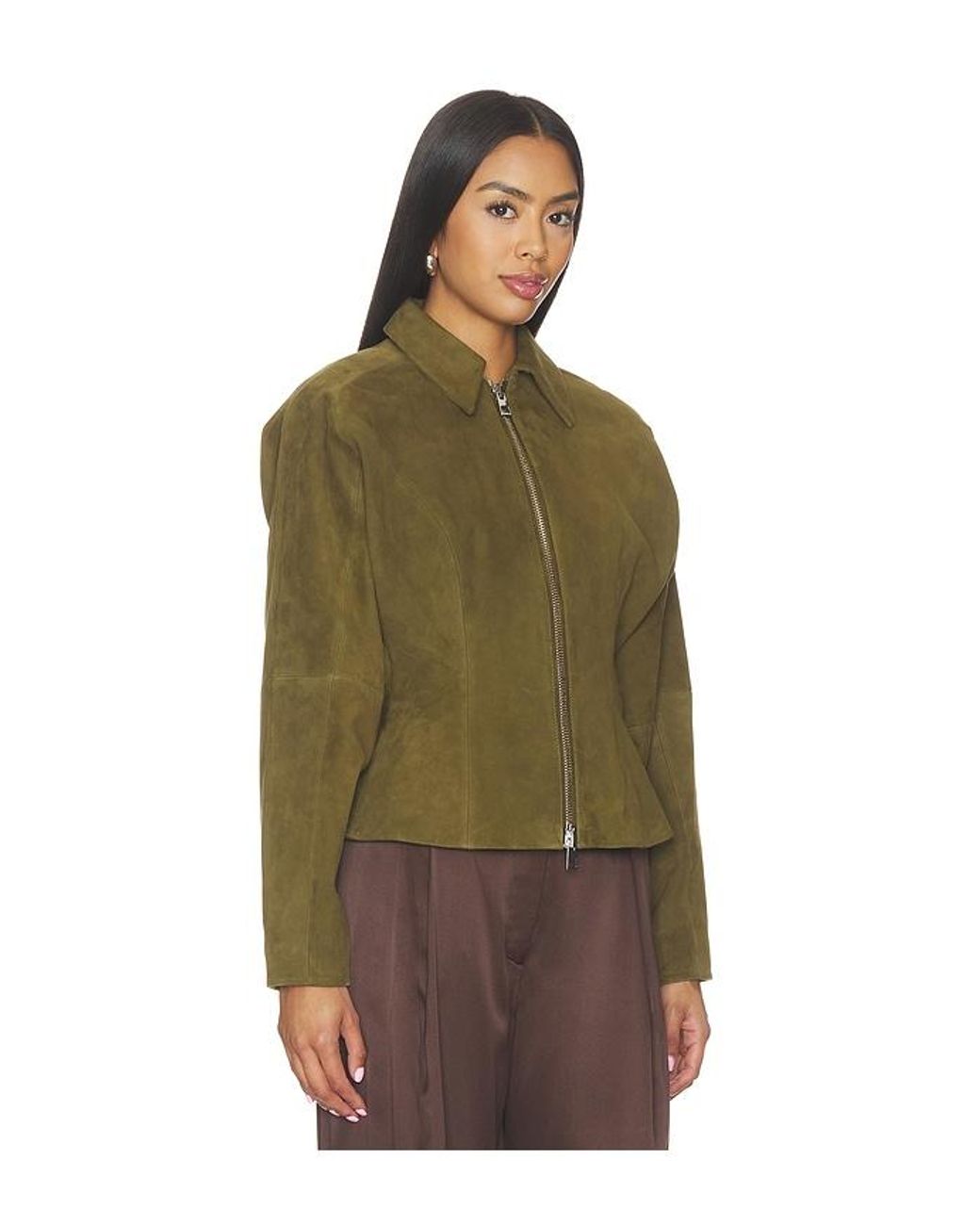 The Sei Brown Fitted Leather Jacket
