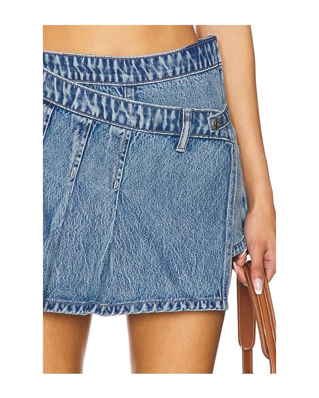 Free People Blue X We The Free Stephie Denim Skort