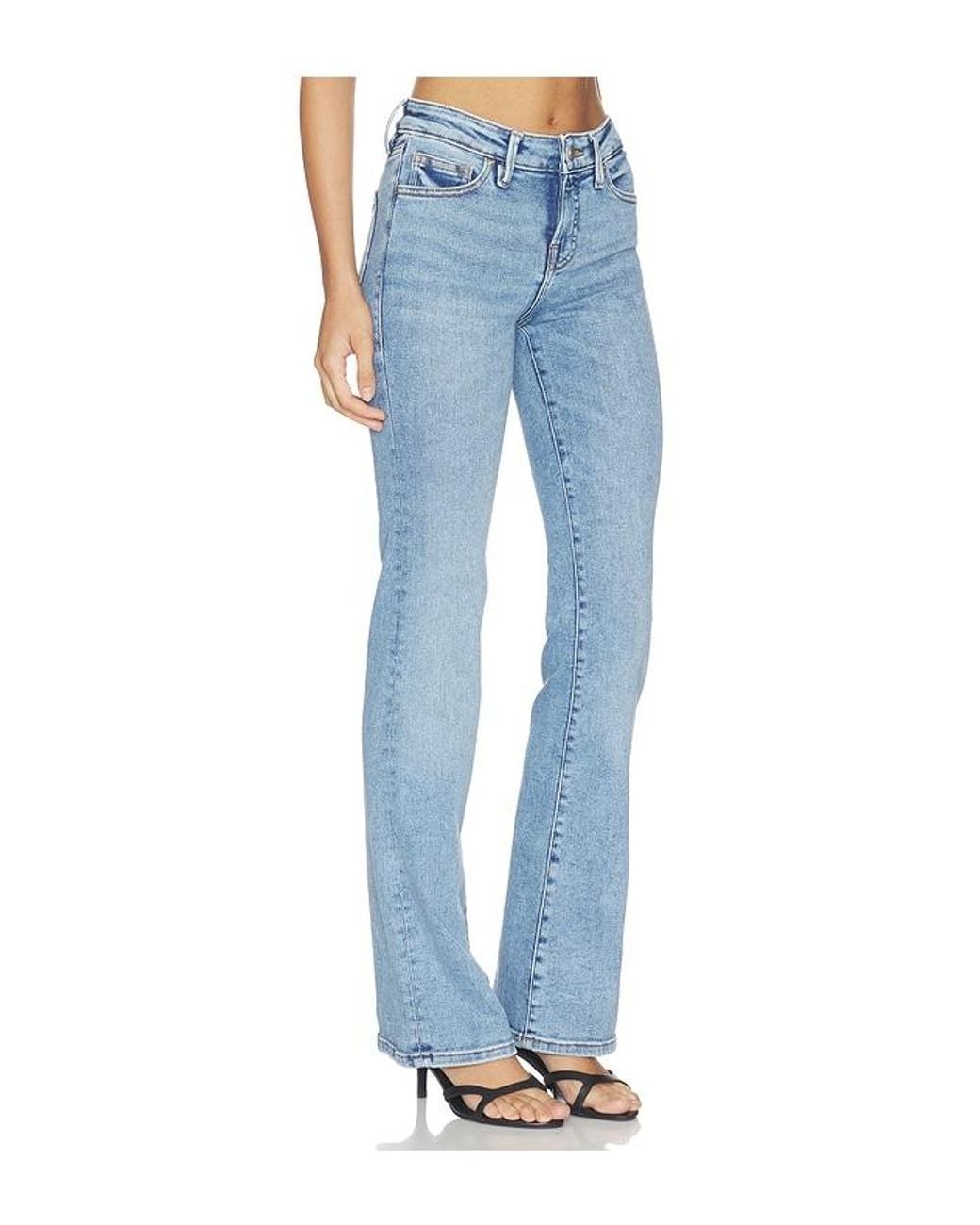 GOOD AMERICAN Blue Good Low Rise Boot Jeans
