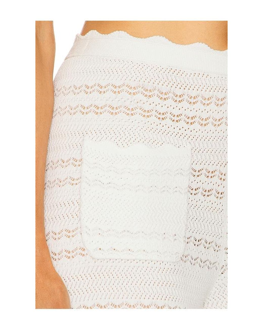 Helsa White Kaitltn Scalloped Pant
