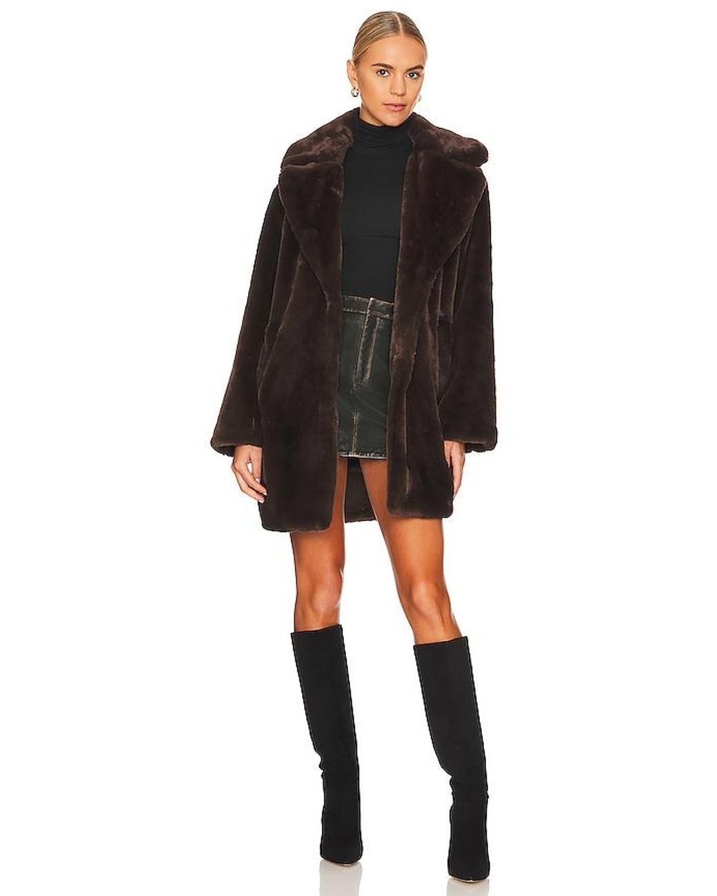 Lamarque Black Linnea Teddy Coat