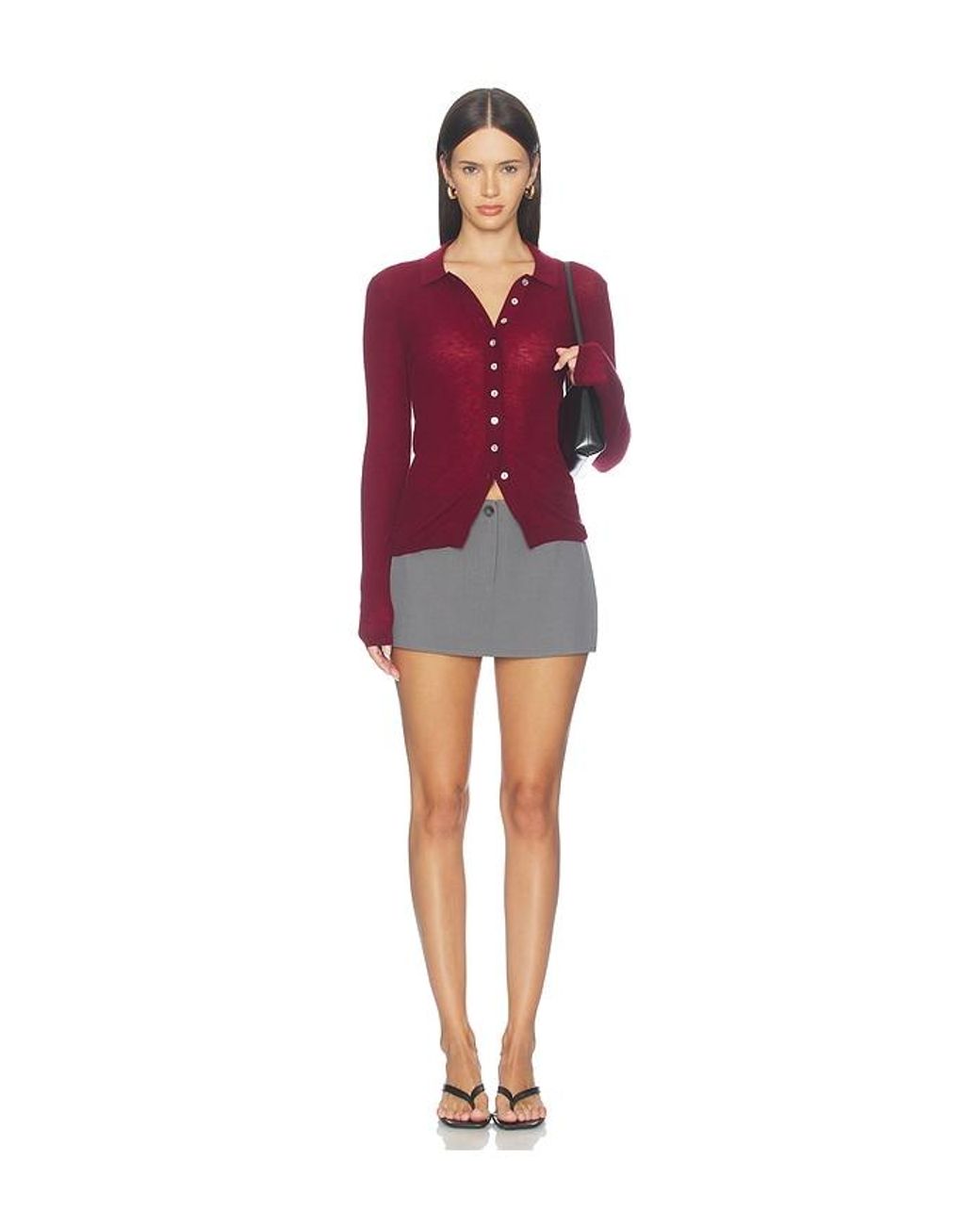 Pistola Red Korey Merino Blend Featherwight Rib Cardigan