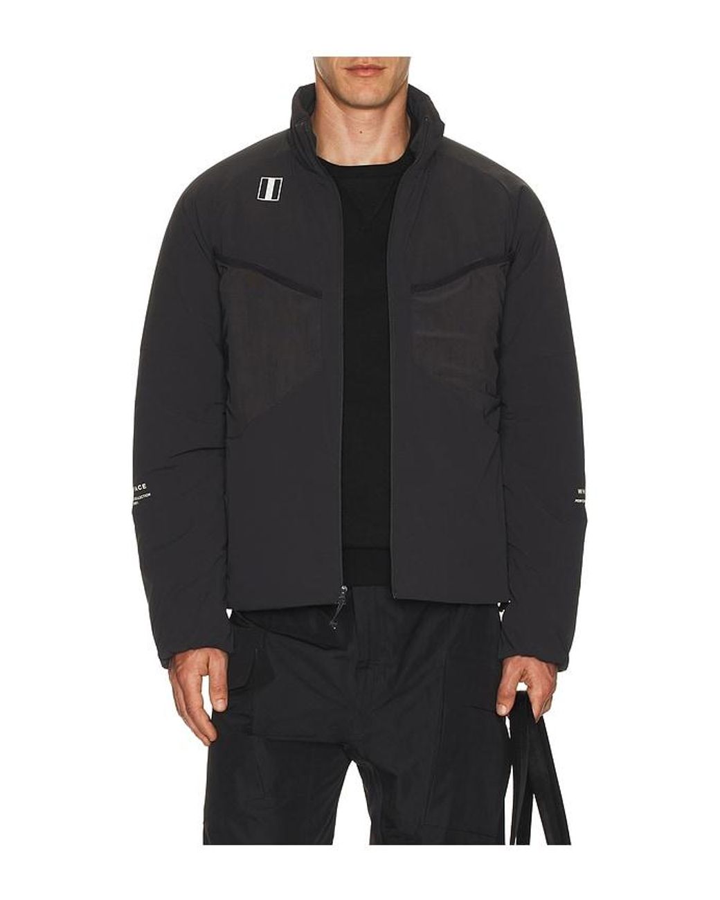 White/space Black Insulated Midlayer Cargo Jacket for men