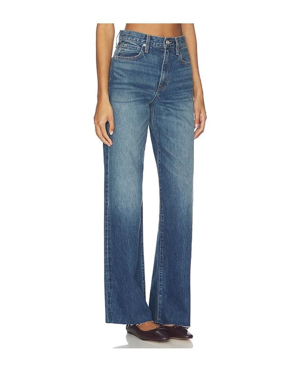 SLVRLAKE Denim Blue Grace High Rise Wide Leg Jeans