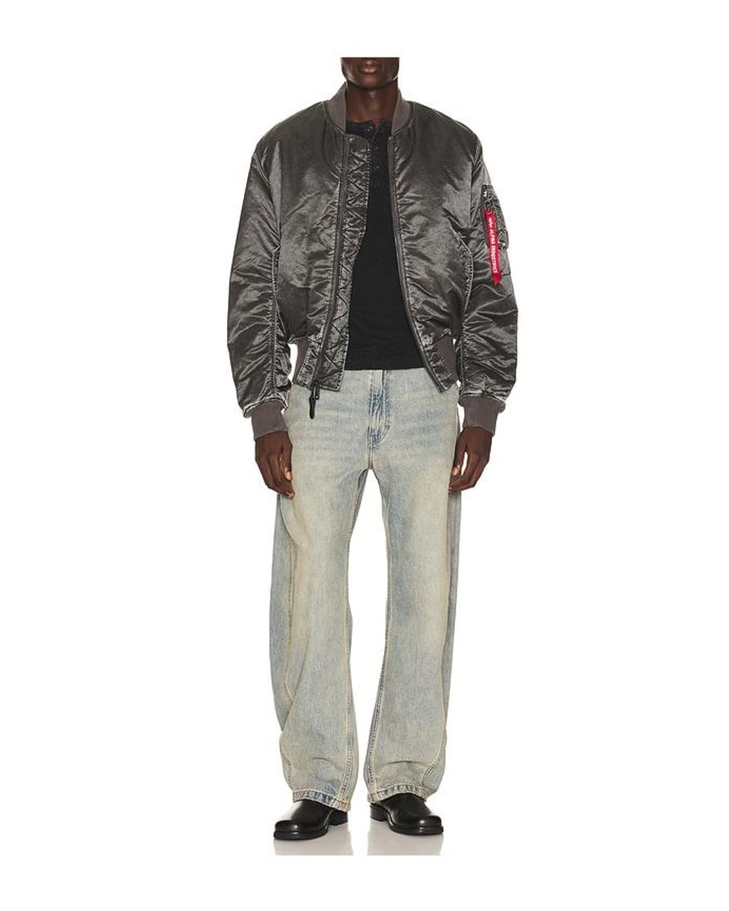 Alpha Industries Black Ma-1 Heritage Fit Battlewash Flight Jacket for men