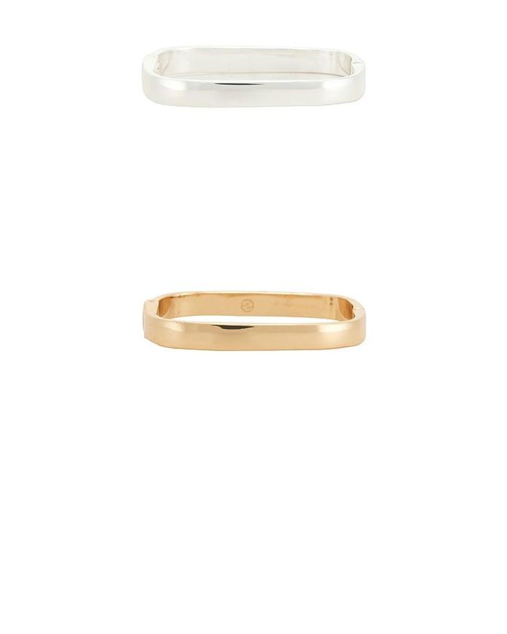 Ettika White Rounded Square Cuff Set