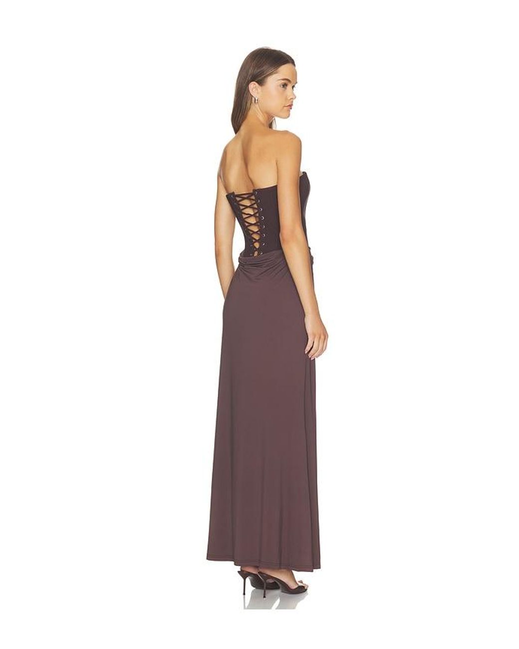 Runaway the Label Purple Taleah Strapless Corset Maxi Dress