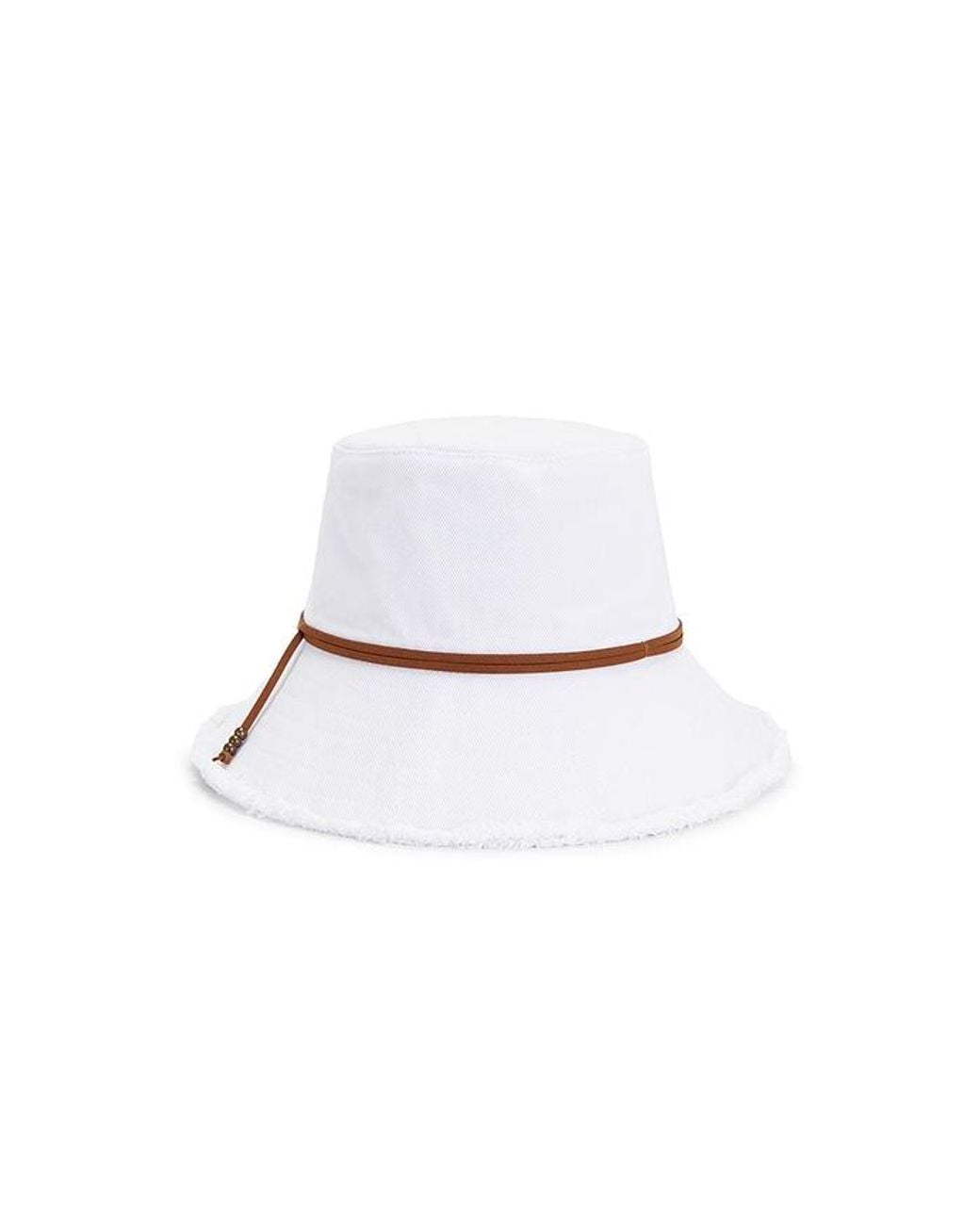 Hat Attack White Fringed Bucket Hat