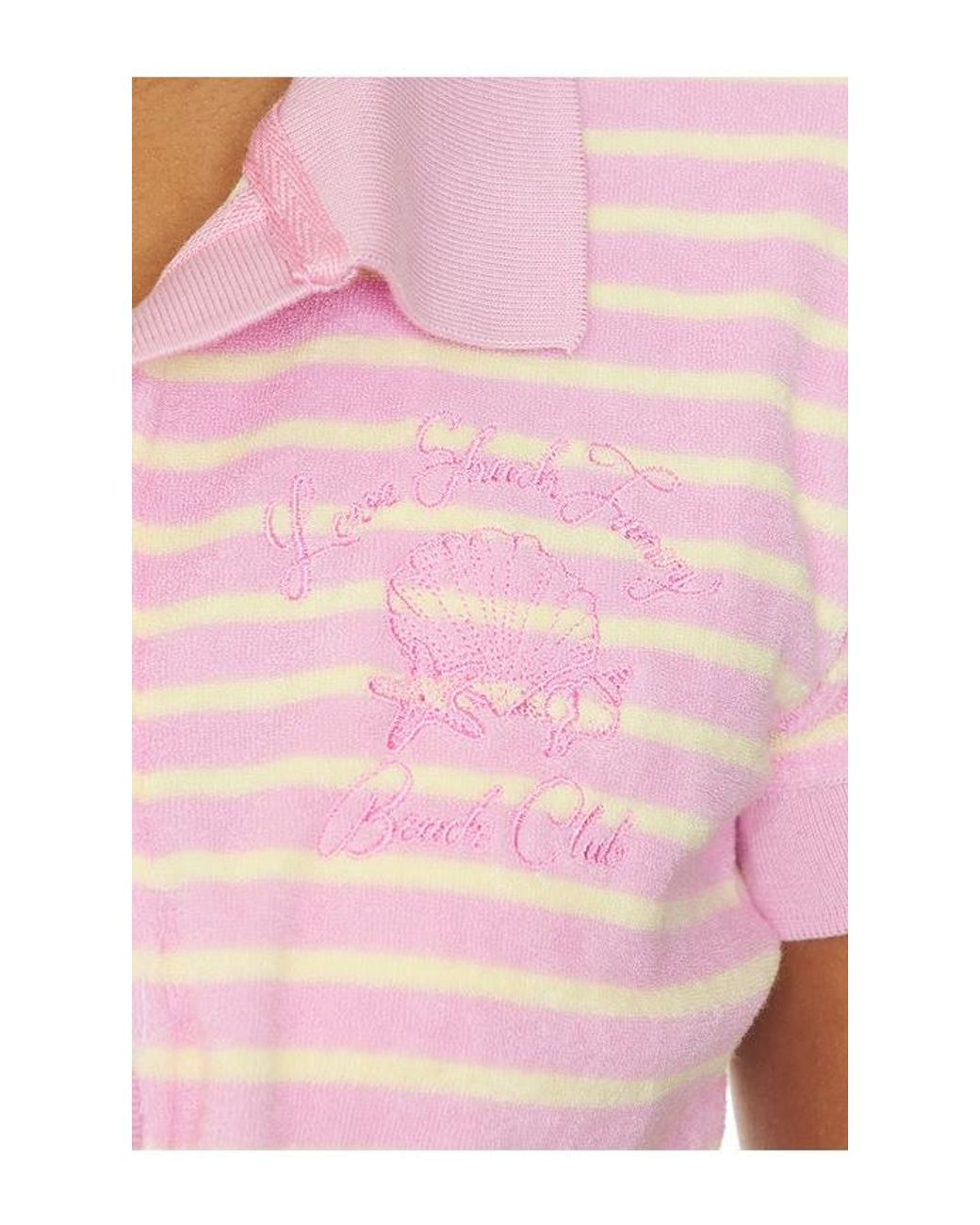 LoveShackFancy Pink Waverlynn Polo