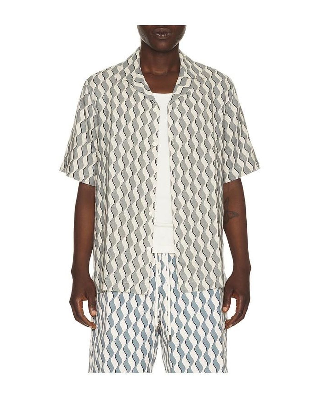 Frescobol Carioca White Roberto Linen Shirt for men