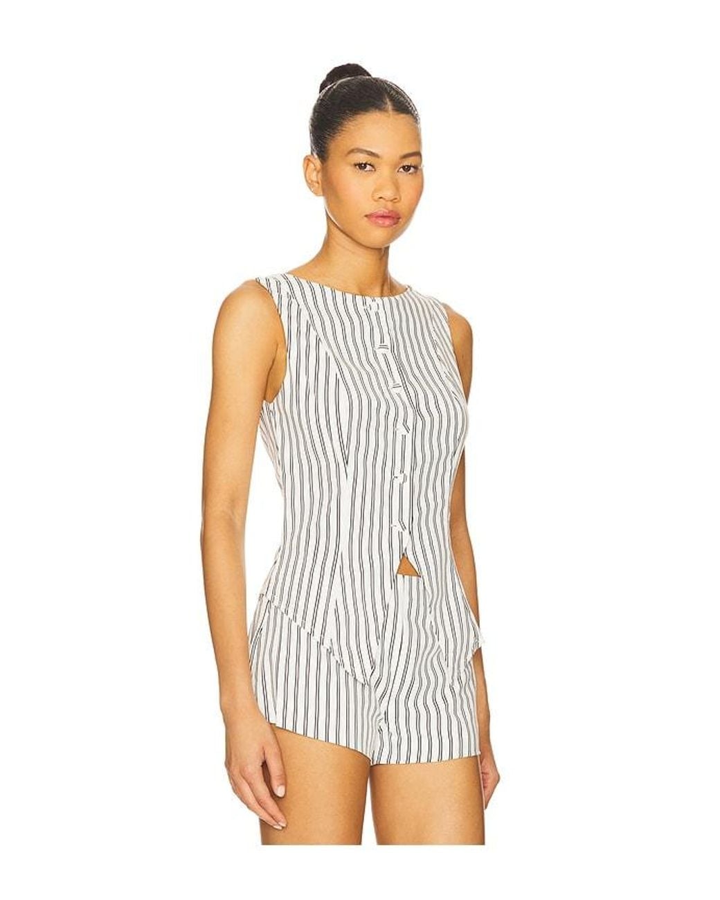 ALL THE WAYS White Alerie Button Front Top