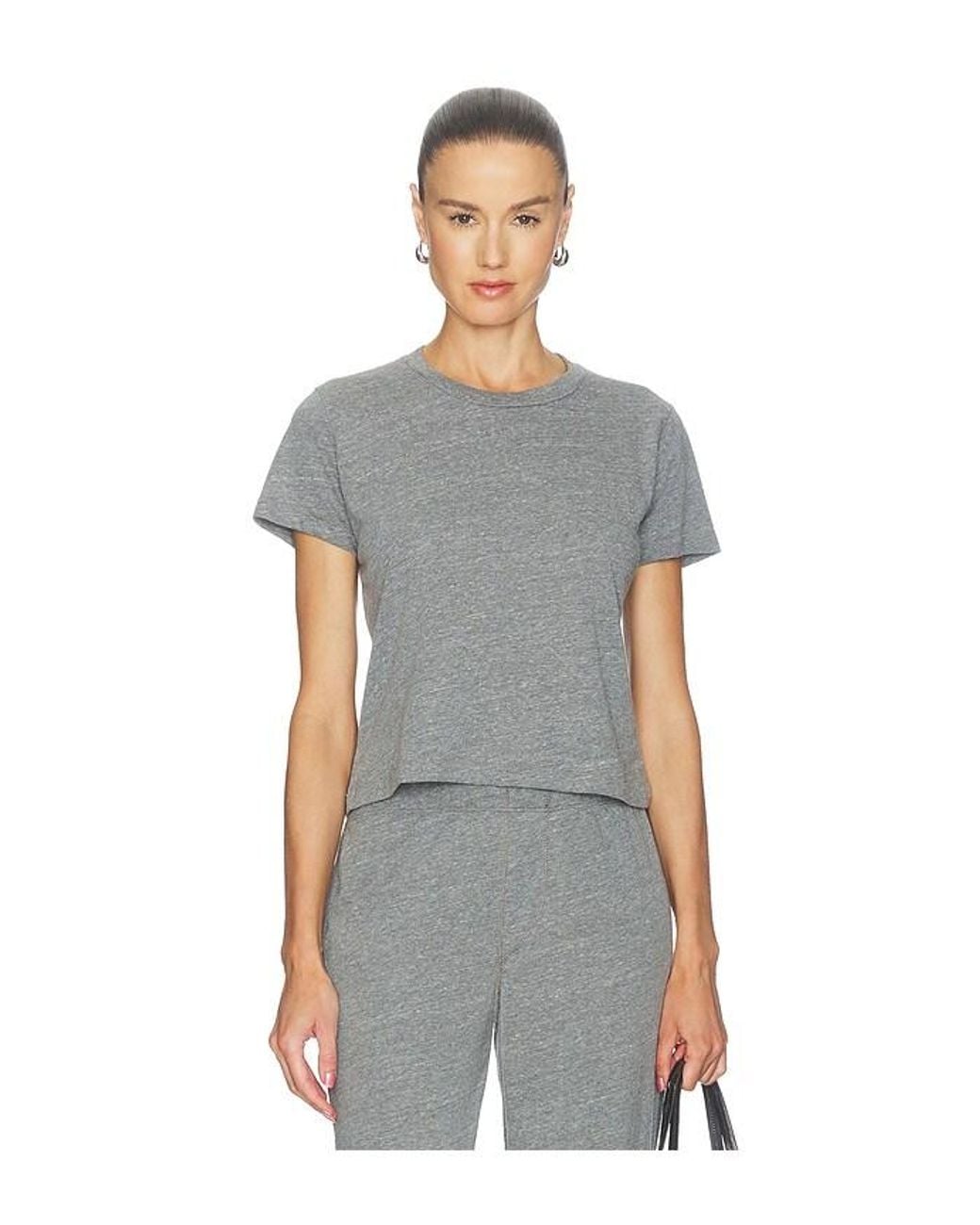 ÉTERNE Gray Tri-Blend Jersey Short Sleeve Boxy Tee