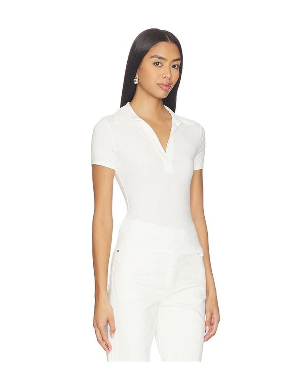 ALL THE WAYS White Terri Polo Top