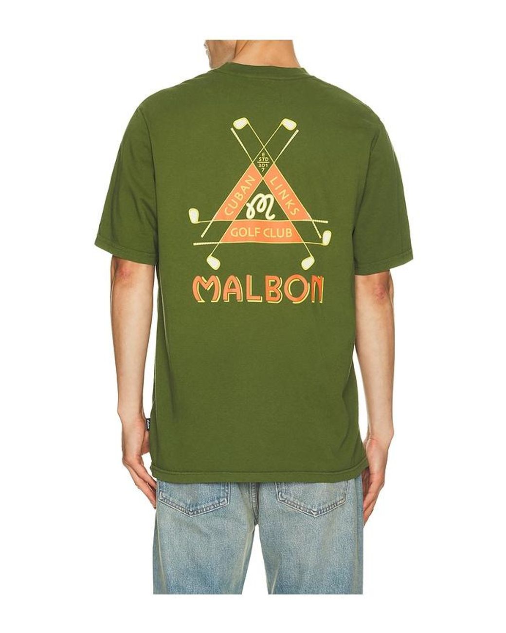 Malbon Green Bermuda Trinity Tee for men