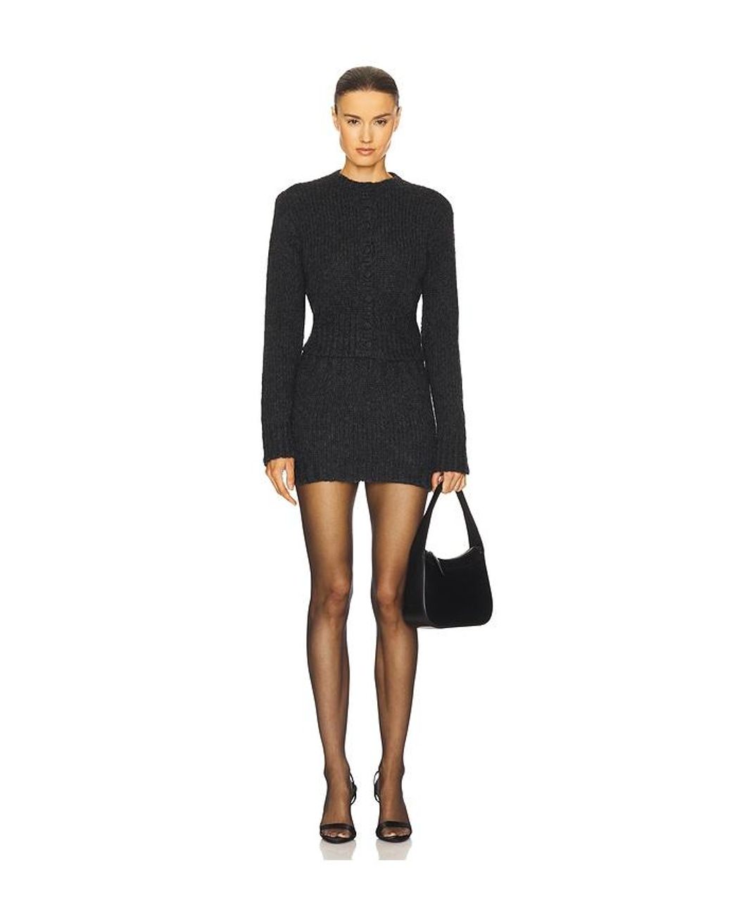 Helsa Black Annabelle Knit Skirt