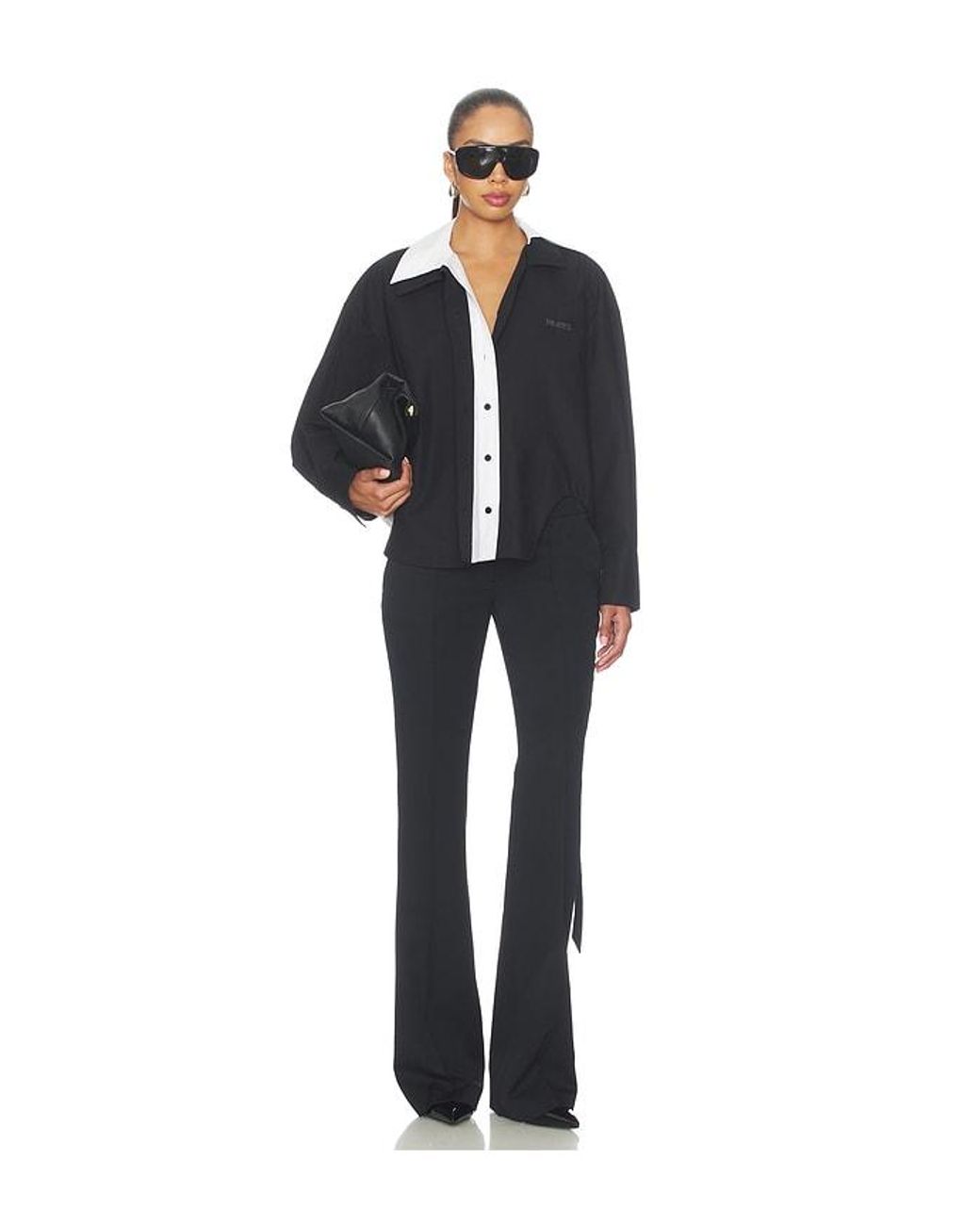 The Attico Blue Oversized Contrast Shirt