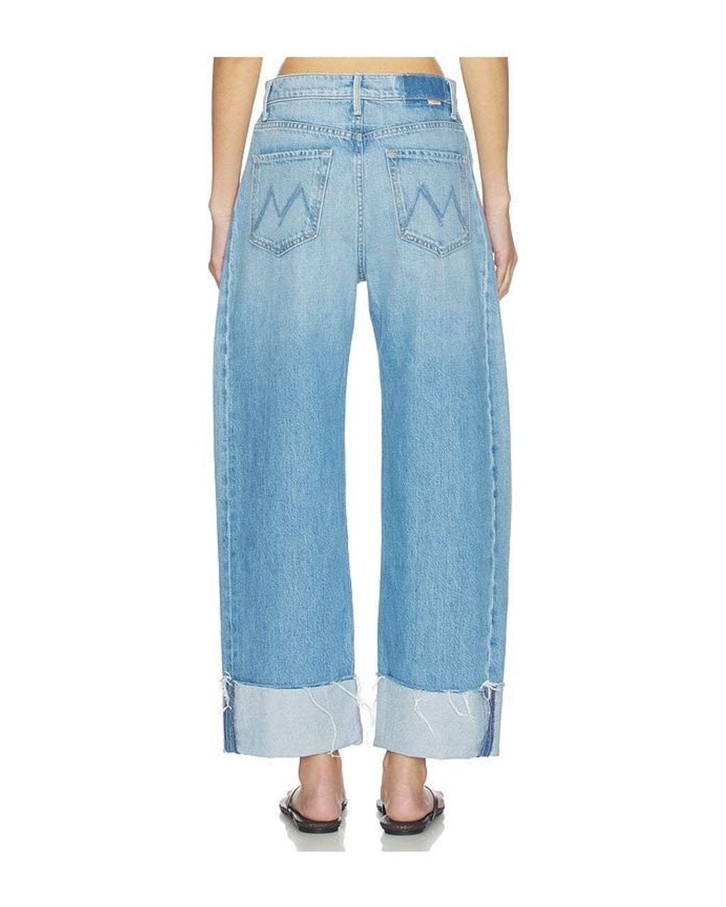 Mother Blue The Half-Pipe Ankle Cuff Fray Jeans