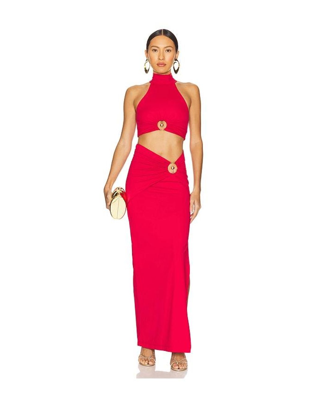Bardot Red X Revolve Neve Maxi Skirt
