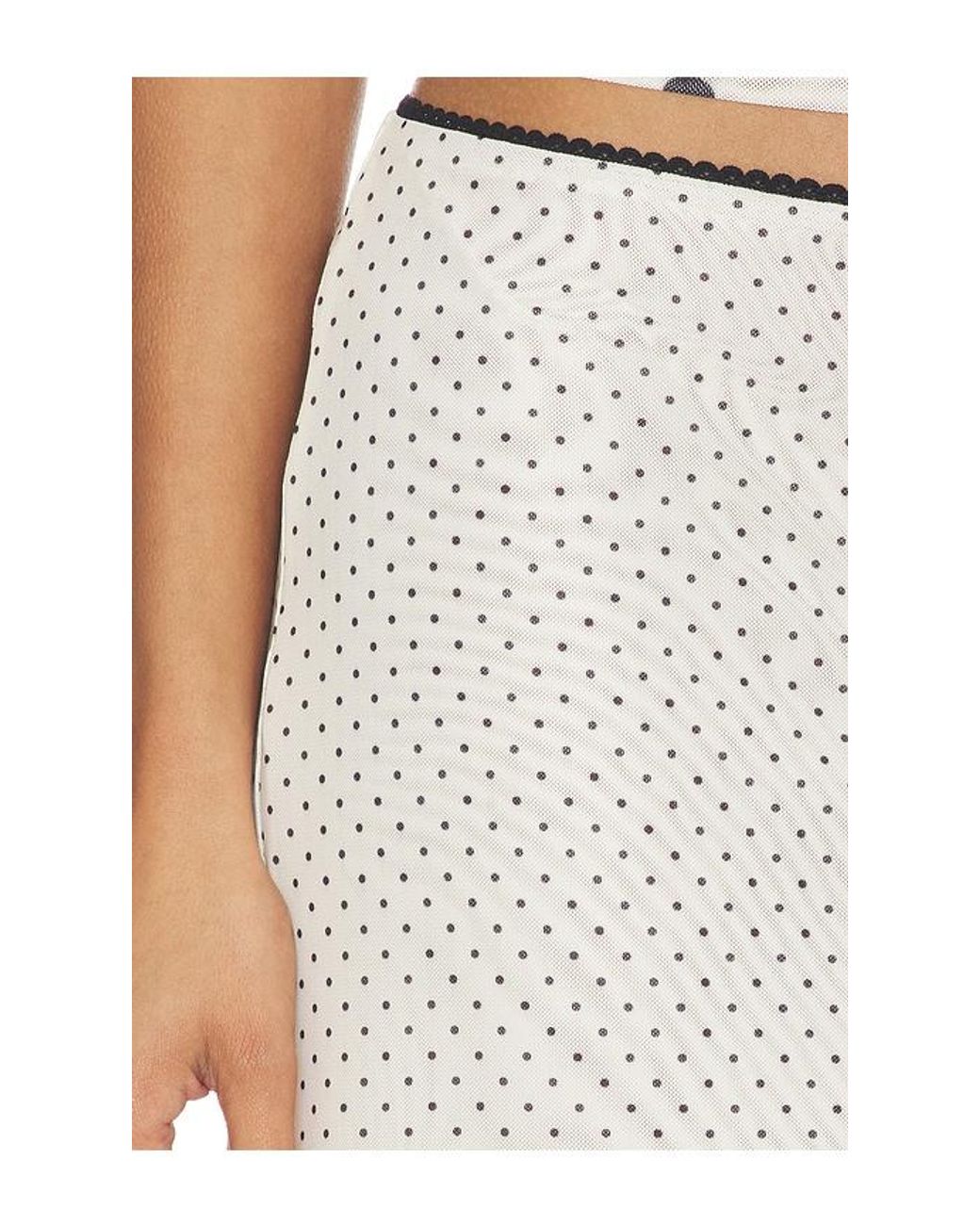 With Harper Lu White Mesh Midi Skirt